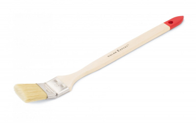 Кисть радиаторная 50 мм, толщина 12 мм светлая щетина, деревянная ручка Колор Эксперт