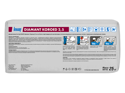 Кнауф Диамант Короед Штукатурка 2,5мм 25кг (48)
