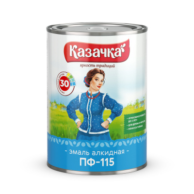 Эмаль ПФ-115 КАЗАЧКА салатная глянцевая 0,9кг