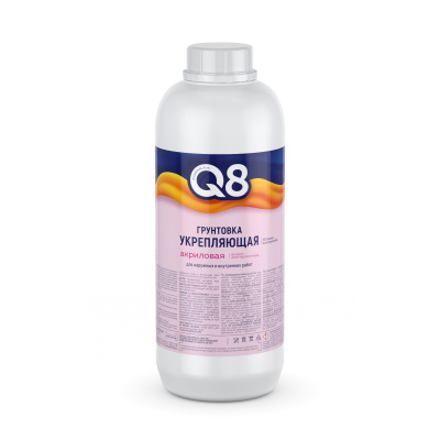 Грунтовка акриловая ФОРМУЛА Q8 укрепляющая, для наружних и внутренних работ 1л