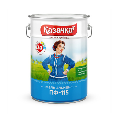 Эмаль ПФ-115 КАЗАЧКА желтая глянцевая 6кг