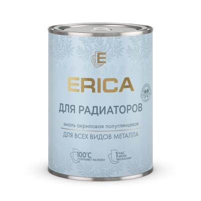 Эмаль для радиаторов акриловая Erica белая 0,8 кг