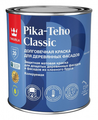 Краска для домов ТИККУРИЛА PIKA-TEHO CLASSIC база A  мат 0,9л (неморозост.)