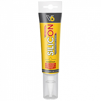 Герметик силиконовый универсальный V6 прозрачный 80мл