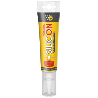Герметик силиконовый универсальный V6 белый 80мл