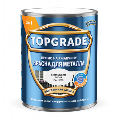 Краска 3 в 1 Topgrade гладкая белая RAL9003 0,75л