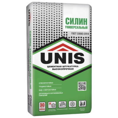 Штукатурка цементная Юнис Силин универсальная 25кг