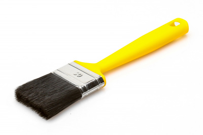 Кисть "Лазурный берег" флейц.МЦ КФ 25Х12-Р1 желтая пластиковая ручка, смесовая черная щетина