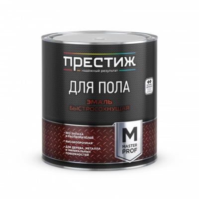 Эмаль для пола акриловая быстросохнущая ПРЕСТИЖ база А белая 2,8кг