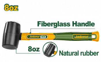 Киянка резиновая 220гр черная с фибергласовой ручкой JADEVER