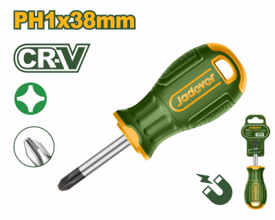 Отвертка крестовая PH1 38мм Cr-V JADEVER