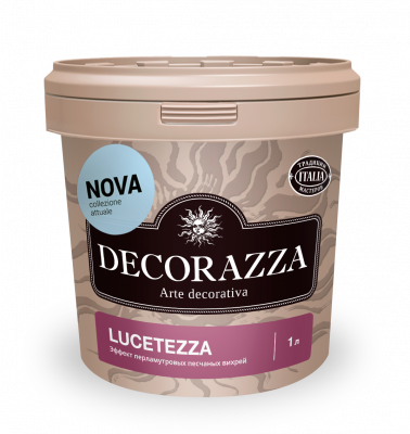 Декоративное покрытие DECORAZZA Lucetezza Nova LCN001 база Argento 1л с эффектом песчаных вихрей