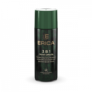 Аэрозольная грунт-эмаль по ржавчине 3 в 1 Erica зеленая 520мл