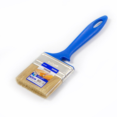 Кисть плоская Лаки 70*12 синтетическая щетина, пластиковая синяя ручка АКОР