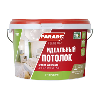 Краска PARADE W1 Идеальный потолок 2,5л матовая