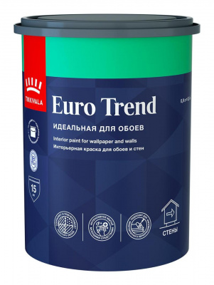 Краска TIKKIVALA Euro Trend интерьерная для обоев и стен матовая база А 0,9л
