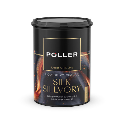 Штукатурка декоративная шелк мерцающий SILK SILLVORY Poller A.R.T. белая жемчужная 4л
