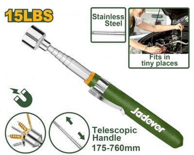 Ручка магнитная телескопическая 175-760мм,магнит до 6,8кг JADEVER