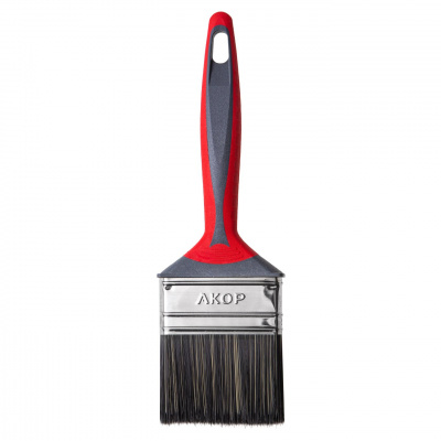 Кисть для водных красок Профи 70х12, двухкомпонентная ручка, нержавеющая сталь АКОР