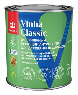 Антисептик TIKKURILA кроющий VINHA CLASSIC база VVA 0,9л (неморозост.)