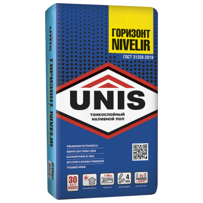 Наливной пол Юнис Горизонт NIVELIR финишный 20 кг