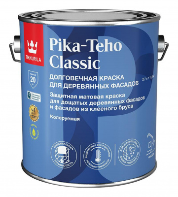 Краска для домов TIKKIVALA PIKA-TEHO CLASSIC база A матовая 2,7л (неморозостойкая)
