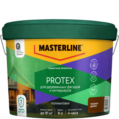 Пропитка защитная Masterline Protex тиковое дерево 9л