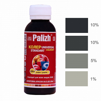 №1004 Колер Palizh STANDART универсальный 100г графит для фасадных и интерьерных работ