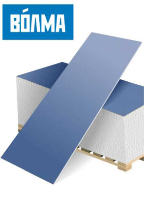 Гипсокартон ВОЛМА 2500х1200х12,5мм влагоогнестойкий усиленный (50) ГКЛВОУ