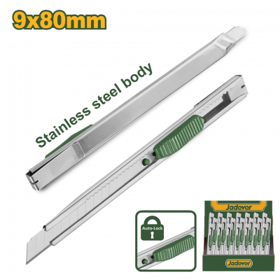 Нож технический 9мм стальной корпус с автофиксацией JADEVER