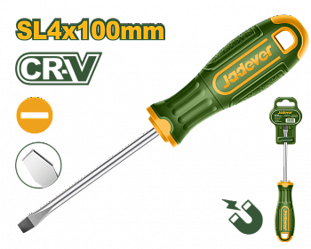 Отвертка шлицевая SL4 100мм Cr-V JADEVER