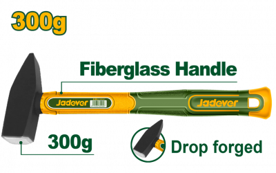 Молоток 300гр с фибергласовой ручкой JADEVER