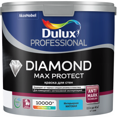 Краска DULUX Professional Diamond Max Protect матовая BC 2,25 л