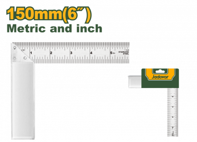 Угольник 15см столярный сталь алюминиевое основание JADEVER