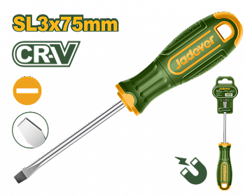 Отвертка шлицевая SL3 75мм Cr-V JADEVER