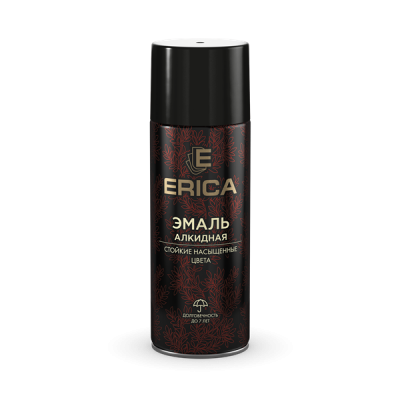 Аэрозольная эмаль алкидная Erica черная матовая 520мл