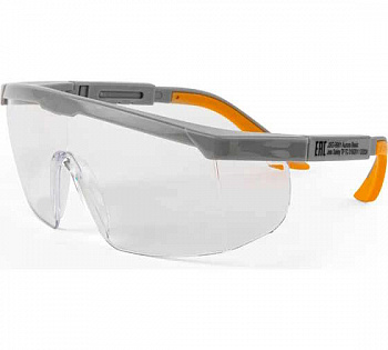 Очки защитные открытого типа с боковой защитой и регулировкой прозрачные JSG-9901