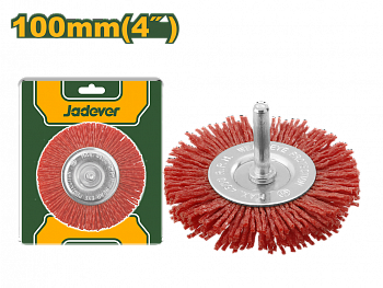 Щетка-крацовка для дрели 100мм плоская полимерно-абразивная JADEVER