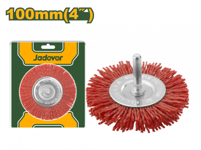 Щетка-крацовка для дрели 100мм плоская полимерно-абразивная JADEVER