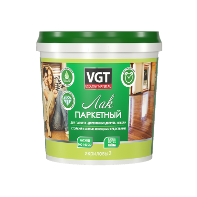 Лак паркетный VGT акриловый полуматовый 0,9кг (до -15)