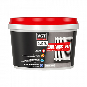 Эмаль для радиаторов акриловая ВД-АК-1179 VGT "Профи" матовая супербелая 0,5кг