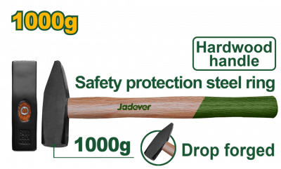 Молоток 1000гр с деревянной ручкой JADEVER