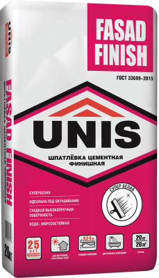 Шпатлевка цементная Юнис Fasad Finish 20кг