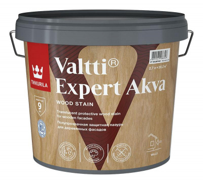 Лазурь-антисептик TIKKIVALA лессирующий VALTTI EXPERT AKVA база EP полуматовый 2,7л