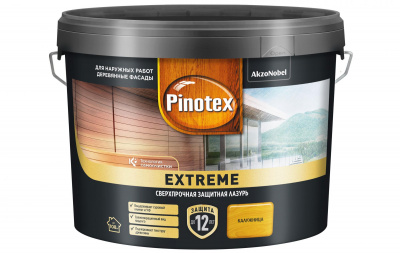 Лазурь PINOTEX-EXTREME для дерева калужница 9л