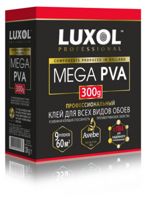 Клей обойный «LUXOL MEGA PVA» (Professional) 300 г, коробка