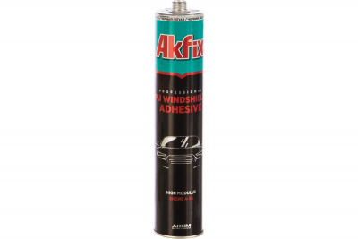 Клей-герметик для вклейки стекол Akfix Windshield Fast ПУ черный 300мл