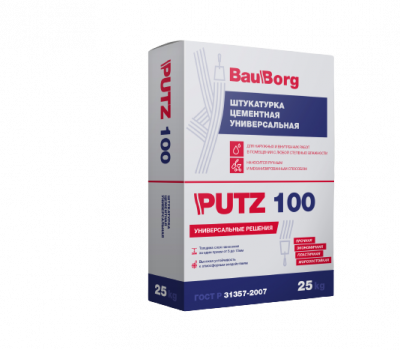 Штукатурка цементная BauBorg PUTZ100 универсальная 25кг (48)