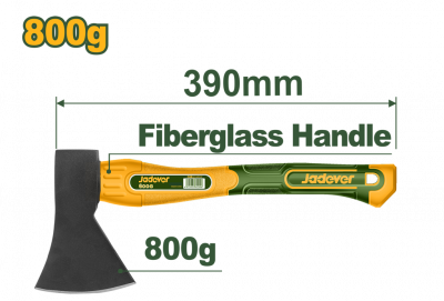 Топор 800г с фиберглассовой ручкой JADEVER