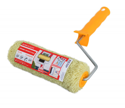 Валик 18 см в сборе полиакрил желтый ворс d 6 мм Эксперт "Акор"